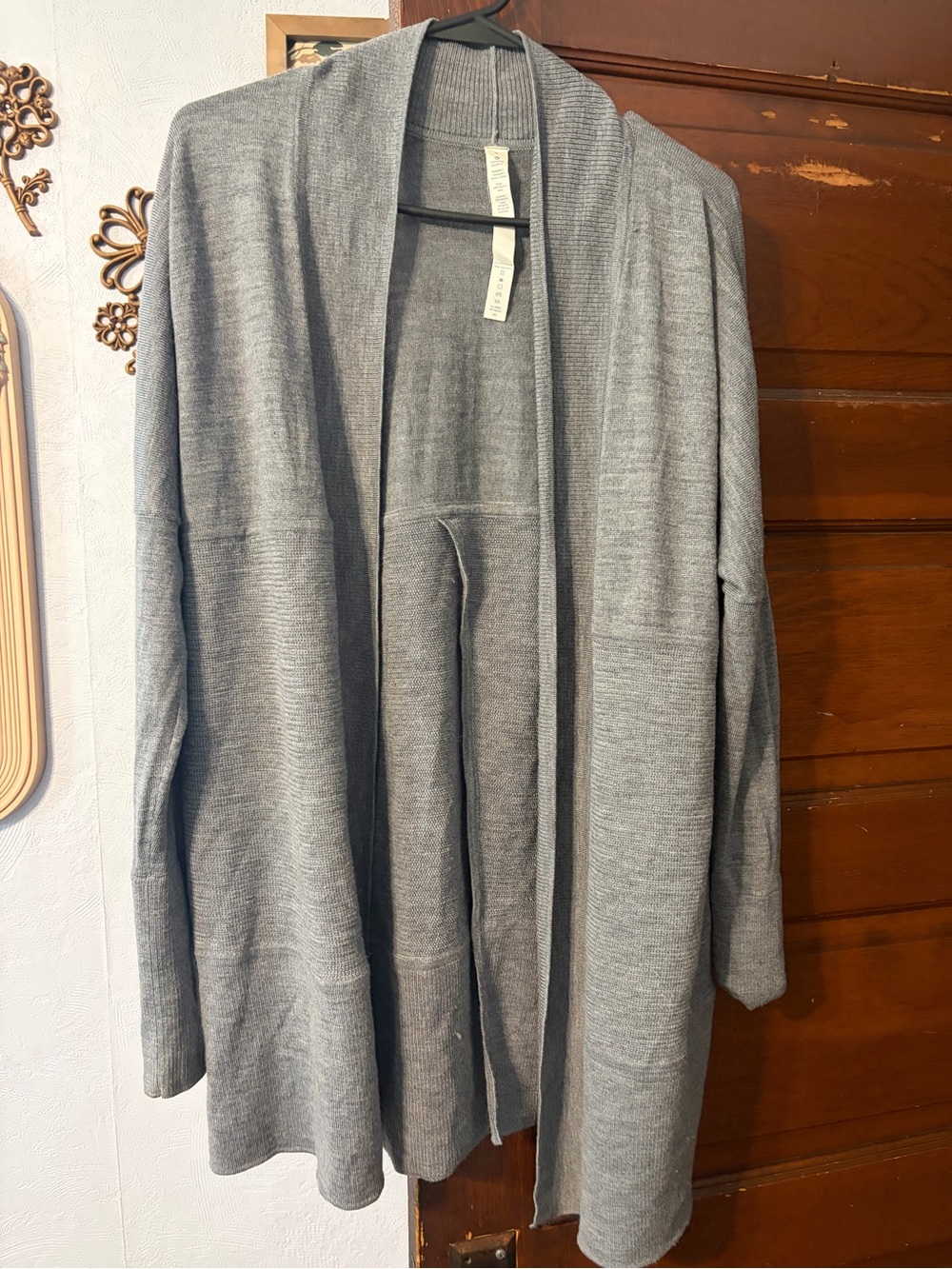 lululemon athletica Gray Open-Front Knit Cardigan